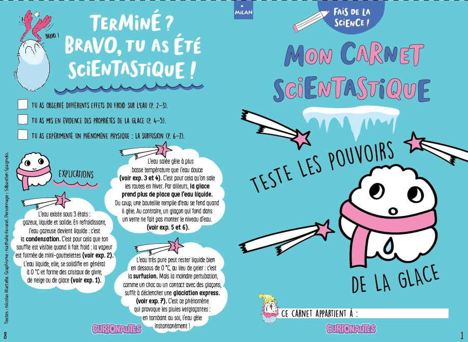 Carnet scientastique n° 5 - Teste les pouvoirs de la glace