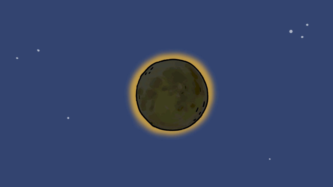 Une éclipse solaire, c’est quand la Lune cache le Soleil pendant un moment.